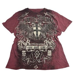 Raw State by Affliction Graphic Burgundy T-Shirt